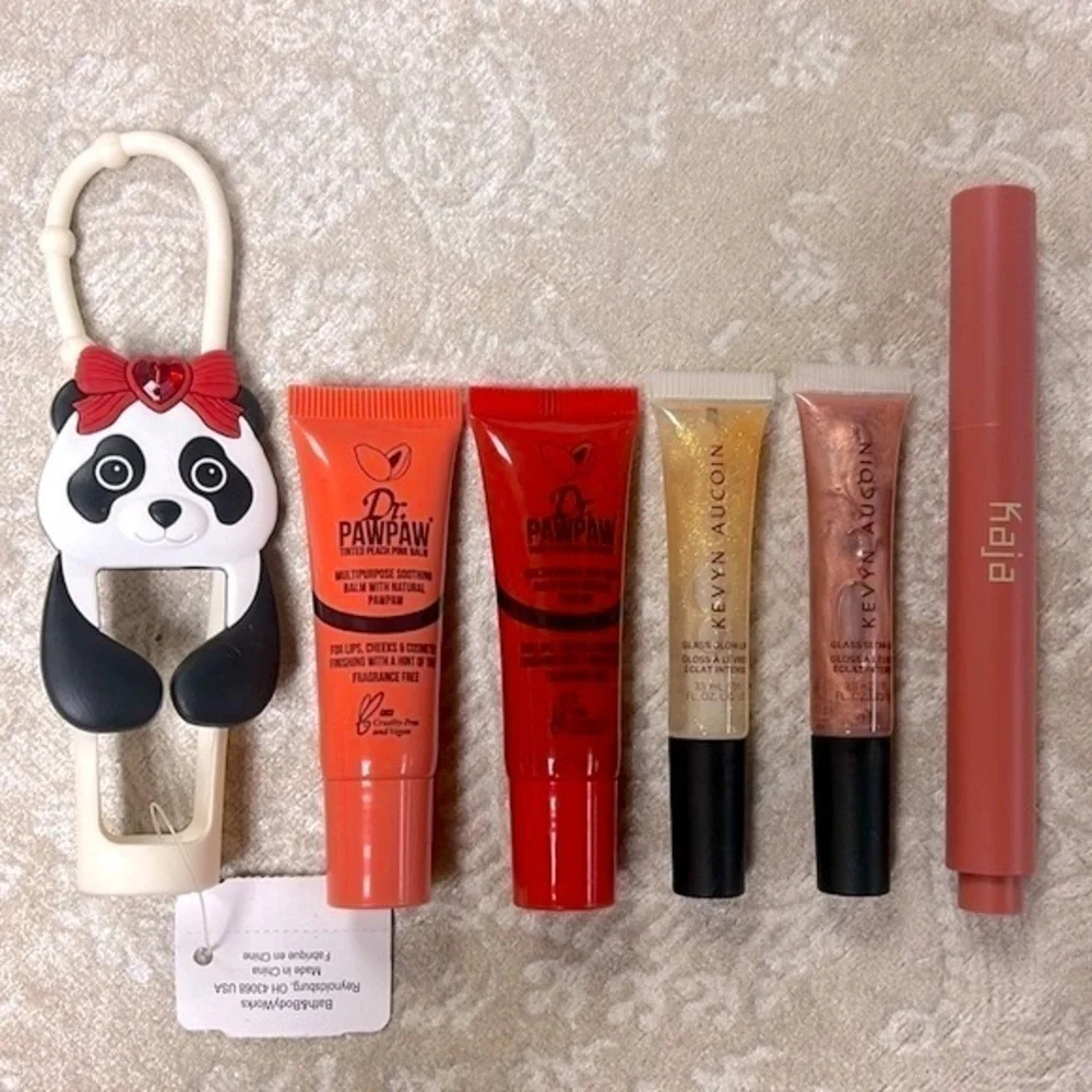 Brand New Lip Lot Kevyn Aucoin Gloss Dr. PawPaw Multipurpose Balm Kaja Holder